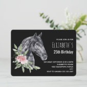 美しい水彩の馬の頭の誕生日招待状 招待状 (スタンド正面)