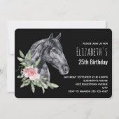 美しい水彩の馬の頭の誕生日招待状 招待状 (正面)