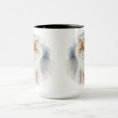 美しい水彩ふわふわなアンゴラ猫 マグカップ (中央)