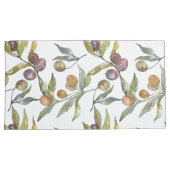 美しい水彩イタリアンオリーブパターン 枕カバー (正面右)