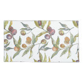 美しい水彩イタリアンオリーブパターン 枕カバー (裏面-左)