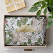 美しい水彩インクの赤と黄色のバラ 薄葉紙 (ギフト)