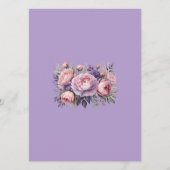 美しい水彩エレガントフローラ結婚のメニュー メニュー (裏面)