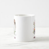 美しい水彩カラーコートの猫と花 コーヒーマグカップ (中央)