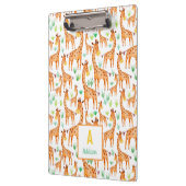 美しい水彩キリン動パーソナライズされた物 クリップボード (左)