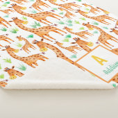 美しい水彩キリン動パーソナライズされた物 シェルパブランケット (3/4)