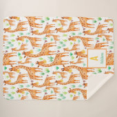 美しい水彩キリン動パーソナライズされた物 シェルパブランケット (正面(横))