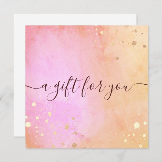 美しい水彩ギフト証明書 (正面/裏面)