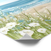 美しい水彩スタイルビーチ風景 ポスター (角)