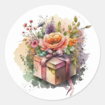 美しい水彩ステッカー