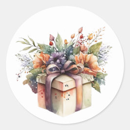 美しい水彩ステッカー ラウンドシール