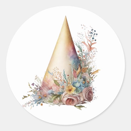 美しい水彩ステッカー ラウンドシール (正面)