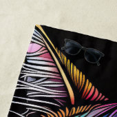 美しい水彩ステンドグラス猫 ビーチタオル (インサイチュ)