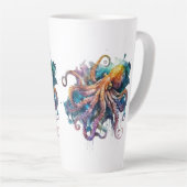 美しい水彩タコ カフェラテマグ (右アングル)