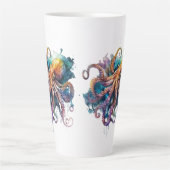 美しい水彩タコ カフェラテマグ (正面)