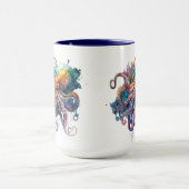 美しい水彩タコ マグカップ (中央)