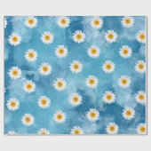 美しい水彩デイジー包装紙 ラッピングペーパー (フラット)
