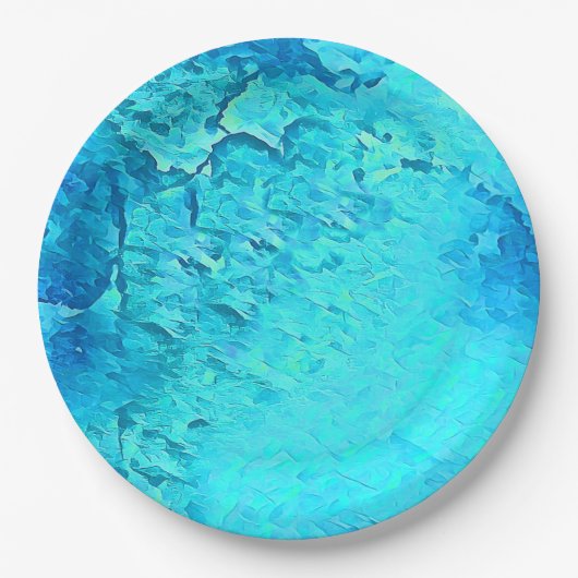 美しい水彩トロピカルオーシャンテーマデザイン ペーパープレート (正面)