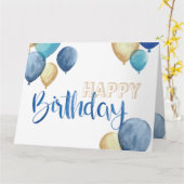 美しい水彩ハッピーバースデーデザイン カード (黄色い花)