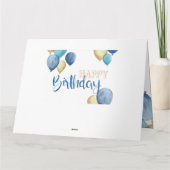 美しい水彩ハッピーバースデーデザイン カード (裏面)