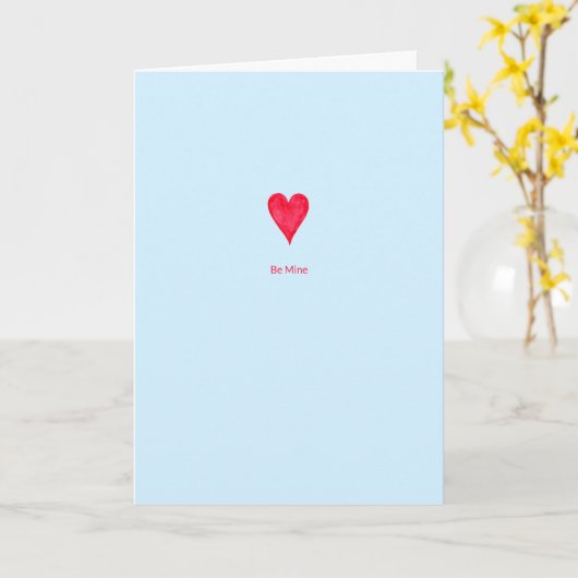 美しい水彩ハートのバレンタインデーカード カード (黄色い花)