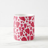 美しい水彩ハート コーヒーマグカップ (中央)