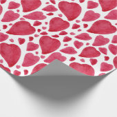 美しい水彩ハート ラッピングペーパー (角)