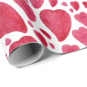 美しい水彩ハート ラッピングペーパー (ロールコーナー)