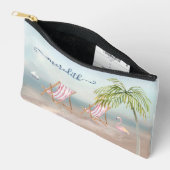 美しい水彩ビーチシーン名 アクセサリーポーチ (見開き)