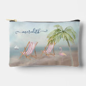 美しい水彩ビーチシーン名 アクセサリーポーチ (正面)
