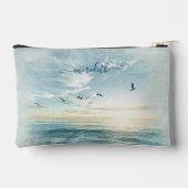 美しい水彩ビーチシーン名 アクセサリーポーチ (裏面)