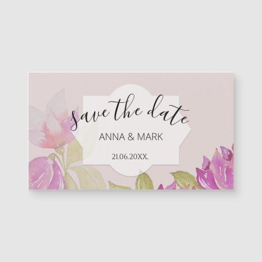 美しい水彩ピンクの花の手絵を描形 (正面)