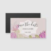 美しい水彩ピンクの花の手絵を描形 (正面/裏面)