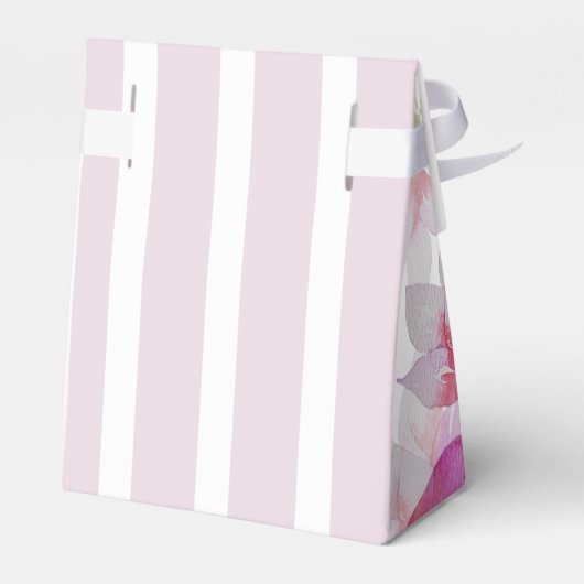 美しい水彩ピンクの花の手絵を描形 フェイバーボックス (裏面サイド)