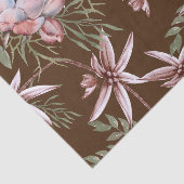 美しい水彩ピンクの花濃い背景 薄葉紙 (詳細)