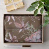 美しい水彩ピンクの花濃い背景 薄葉紙 (ギフト)