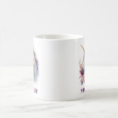 美しい水彩ファンタジーユニコーンと花 コーヒーマグカップ (中央)