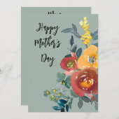 美しい水彩フラワーマザーズデーカード シーズンカード (正面/裏面)