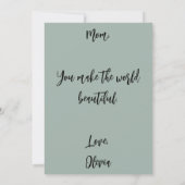 美しい水彩フラワーマザーズデーカード シーズンカード (裏面)