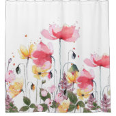 美しい水彩フローラガーデンエレガントトレンディー シャワーカーテン (正面)