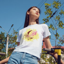 美しい水彩フローラクレセントラマダン Tシャツ