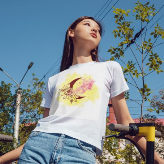 美しい水彩フローラクレセントラマダン Tシャツ