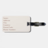 美しい水彩フローラデザイン ラゲッジタグ (裏面横)