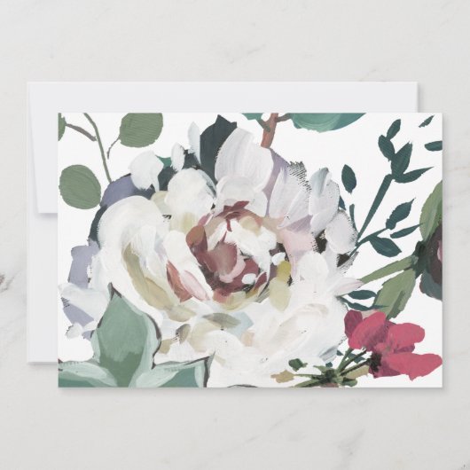 美しい水彩フローラ写真 セーブザデート (裏面)