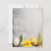 美しい水彩フローラ卵ハッピーイースター シーズンカード (裏面)