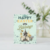 美しい水彩フローラ卵ハッピーイースター シーズンカード (スタンド正面)