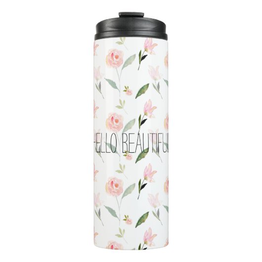 美しい水彩フローラ赤面ピンク タンブラー (正面)