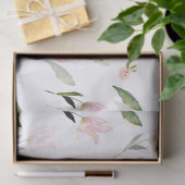 美しい水彩フローラ赤面ピンク 薄葉紙 (ギフト)