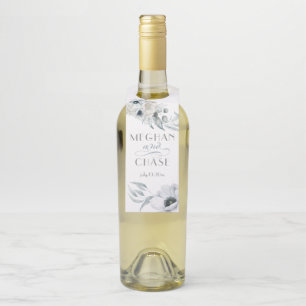 美しい水彩フローラ青 ボトルネックタグ