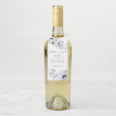 美しい水彩フローラ青 ボトルネックタグ (ボトル)